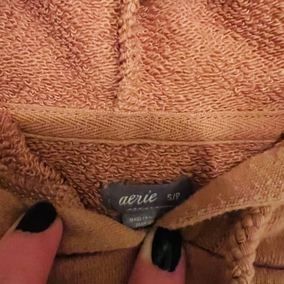 New Aerie Rust Red Orange Cropped Hoodie Small - Picture 2 of 2